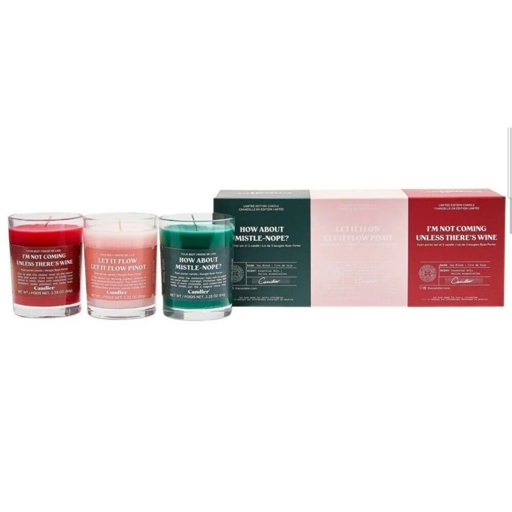 Ryan Porter Candier Candle Limited Edition Christmas Candle Set Of 3 New